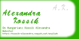 alexandra kossik business card